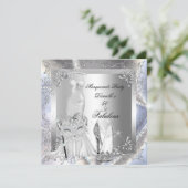 Invitation Masquerade Party Fabuleux 50 Anniversaire Argent (Debout devant)