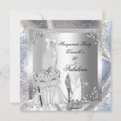 Invitation Masquerade Party Fabuleux 50 Anniversaire Argent (Devant)