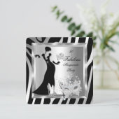 Invitation Masquerade Party Fabuleux 50 Zebra Silver Black (Debout devant)