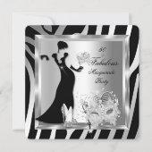 Invitation Masquerade Party Fabuleux 50 Zebra Silver Black (Devant)
