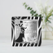 Invitation Masquerade Party Fabuleux 50 Zebra Silver Black (Debout devant)