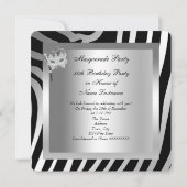 Invitation Masquerade Party Fabuleux 50 Zebra Silver Black (Dos)