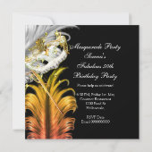Invitation Masquerade Party Fabuleux Anniversaire Or Argent 2 (Dos)