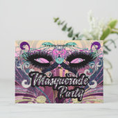Invitation Masquerade Party Glam Eyelashes Masque (Debout devant)