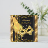 Invitation Masquerade Party Gold Black Jaune Masque 6 (Debout devant)