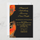 Invitation Masquerade Party or jaune orange noir masques (Dos)