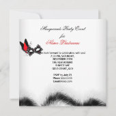 Invitation Masquerade Party Rouge Blanc noir Masque (Dos)