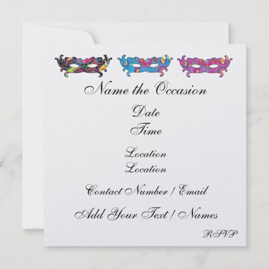 Invitation Masquerade Party - SRF (Dos)