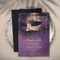 Masquerade Purple Gold Venice Mask 50e anniversair