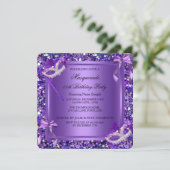 Invitation Masquerade Purple Masques Parties scintillant Anni (Debout devant)
