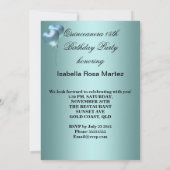 Invitation Masquerade Quinceanera 15 Blue Birthday Party (Dos)