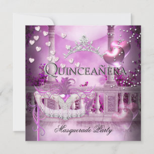 Invitation Masquerade Quinceanera 15 Pink Party