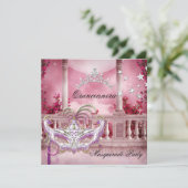 Invitation Masquerade Quinceanera 15 rose fête d'anniversaire (Debout devant)