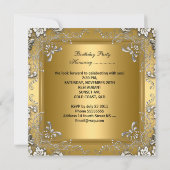 Invitation Masquerade Quinceanera 15e anniversaire Masque Or (Dos)
