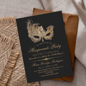 Invitation Masquerade Quinceanera Or & Noir