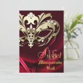 Invitation Masquerade Red Jeweled 16 (Debout devant)