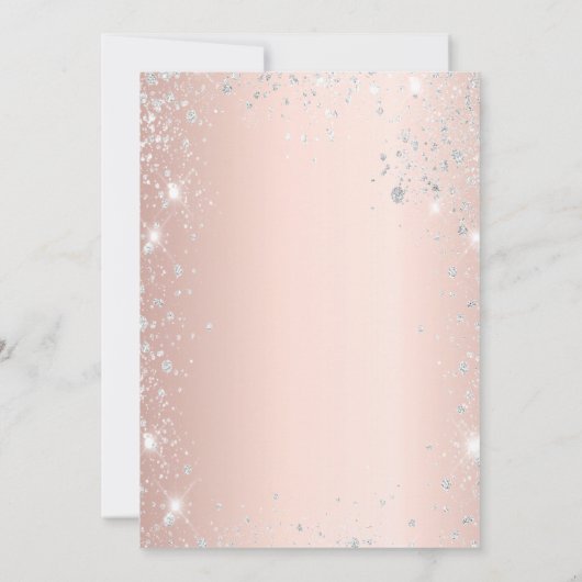 Invitation Masquerade rose or argent parties scintillant anni (Dos)