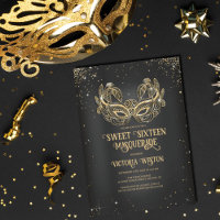 Masquerade Sparkly Gold Parties scintillant Black 