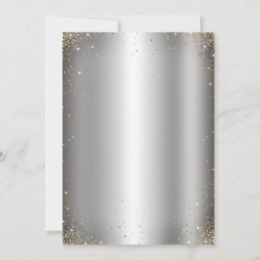 Invitation Masquerade Sparkly Parties scintillant or argent Q (Dos)