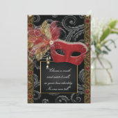 Invitation Masquerade Sweet 16 Party, Mis Quince Anos (Debout devant)