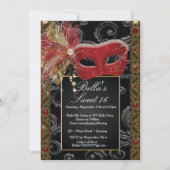 Invitation Masquerade Sweet 16 Party, Mis Quince Anos (Dos)