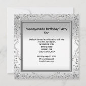 Invitation Masquerade Sweet 16 Seize Anniversaire Blanc (Dos)