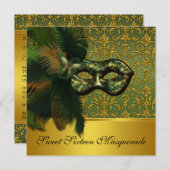 Invitation Masquerade Sweet sixteen (Devant / Derrière)