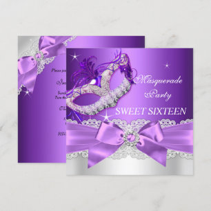 Invitation Masquerade Sweet Sixteen Arc-en-Ciel