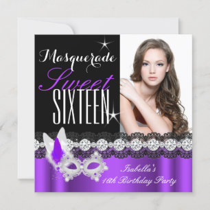 Invitation Masquerade Sweet sixteen Sweet 16 Violet photo