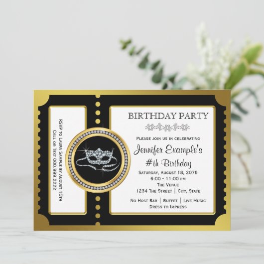 Invitation Masquerade Ticket Party (Debout devant)
