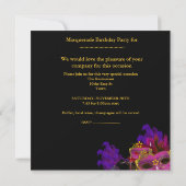 Invitation Masques de fête d'anniversaire sarcelle rose or (Dos)