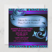 Invitation Masques de léopard sarcelle violet Douce 16e Masca (Dos)