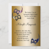 Invitation Masques de Mardi Gras violets Soirée Mascarade (Dos)