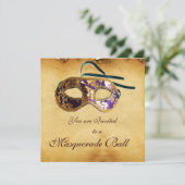 Invitation MASQUES DE MASQUERADE DU MARDI GRAS Masque de parc (Debout devant)