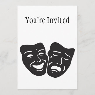 Invitation Masques de théâtre de drame de tragédie de comédie