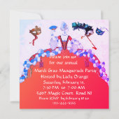 Invitation MASQUES D'OR, DAME EN FUCHSIE ROSEw MASQUERADE PAR (Dos)