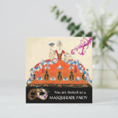 INVITATION MASQUES EN DAMAS ORÉ, FÊTE DE MASQUERADE DE LA DAM (Debout devant)