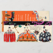 INVITATION MASQUES ET DAME ROCOCO FÊTE DE MASQUES DU MARDI GR (Devant / Derrière)