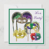 Invitation Masques Mardi Gras 1 (Devant)