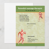Invitation massage therapist  flyer template  (Devant / Derrière)