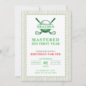 Invitation Mastered His First Year Birthday Golf 1st Birthday (Devant)