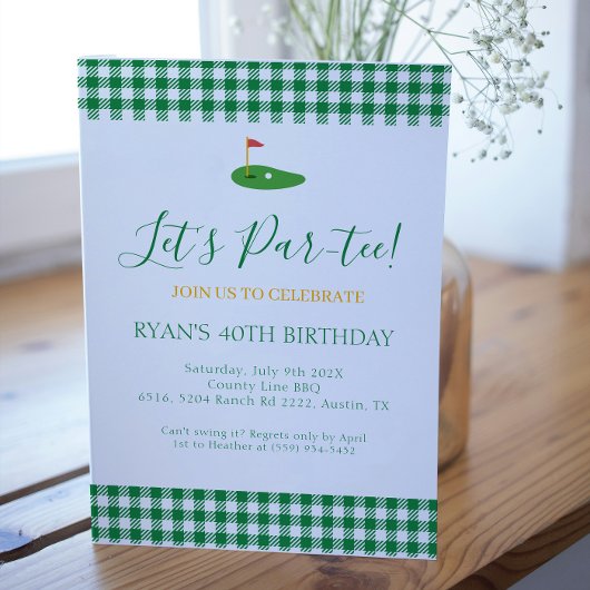 Invitation Masters Anniversaire Golf Thème pour Adulte Aîné