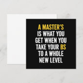Invitation Masters Degree Graduation Funny Humor Quotes  (Devant / Derrière)