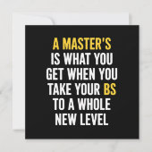 Invitation Masters Degree Graduation Funny Humor Quotes  (Devant)