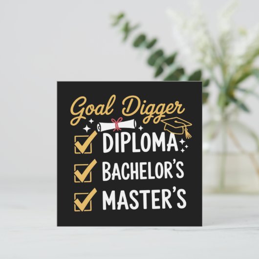 Invitation Masters Graduation Goal Digger Mastered It Class  (Debout devant)