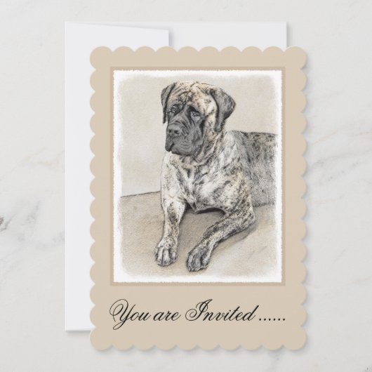 Invitation Mastiff anglais (Brindle) Peinture - Chien Art (Devant)
