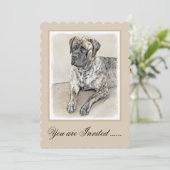 Invitation Mastiff anglais (Brindle) Peinture - Chien Art (Debout devant)