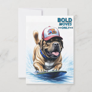 Invitation Mastiff Dogue anglais planche de surf vacances