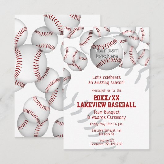 Invitation match de baseball softball fin de saison (Devant / Derrière)