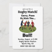 Invitation Match de Rugby Transporter Passer Ou Botter Le Bal (Devant)